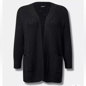 Torrid Waffle Drop Shoulder Open Cardigan